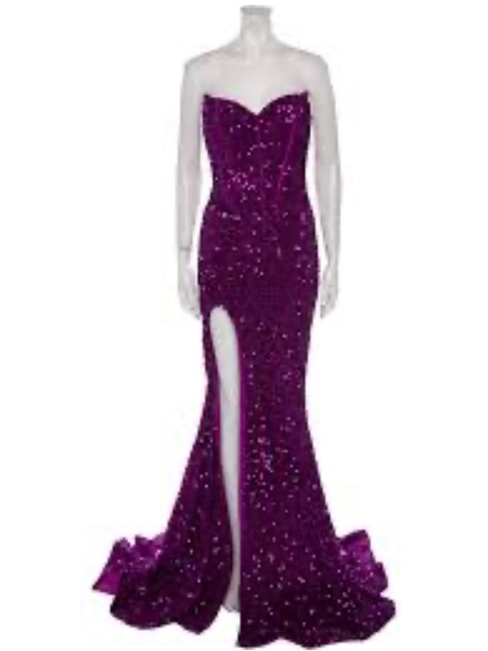 NEW* Portia and Scarlett PS23521 Prom Pageant Dress Gown Magenta Purple Sequin 2